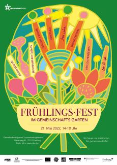 Plakat Frühlingsfest "zusammen gärtnern"