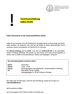 Einladung der Uni Jena zur Teilnahme an der Studie