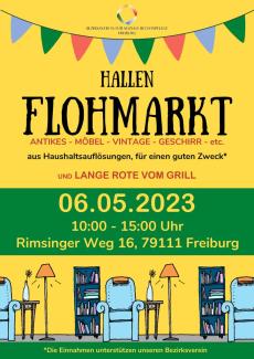 Einladungsflyer zum Hallenflohmarkt am 06.05.2023