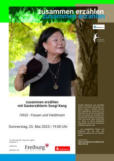 Plakat mit Erzählerin Soogi Kang