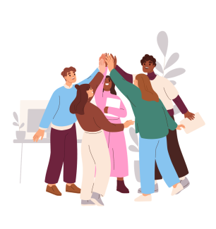 Menschen geben sich HighFive