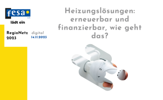 Heizungslösungen: erneuerbar und finanzierbar, wie geht das? fesa e.V. lädt ein.