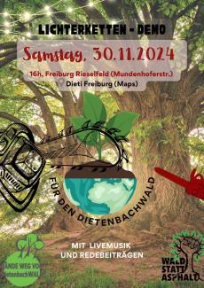 Baum bedroht durch Kettensägen