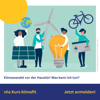 Kartoon Darstellung Menschen engagiert für Klimaschutz