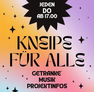 Kneipe für alle am 26.6. im Pavillon für alle