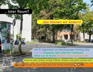 Ein leerer Parkplatz wartet auf Gäste