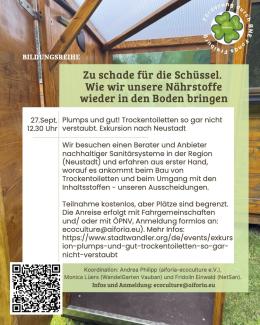 Flyer zur Exkursion Trockentoiletten