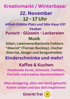 Kreativ-/Weihnachtsbazar am 22.11.2025