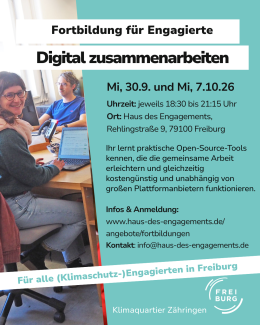 Digital zusammenarbeiten – sicher, frei und unkompliziert am 30.9. und 7.10.